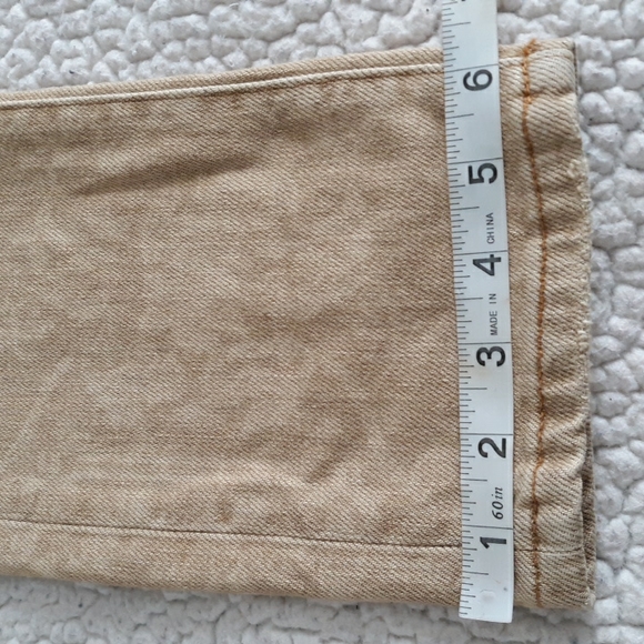 Pilcro Anthropologie 25R Slim Boyfriend Tan Floral Stencil Jeans - Picture 7 of 17